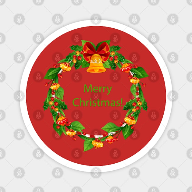 Merry Christmas Ring Magnet by Mako Design 